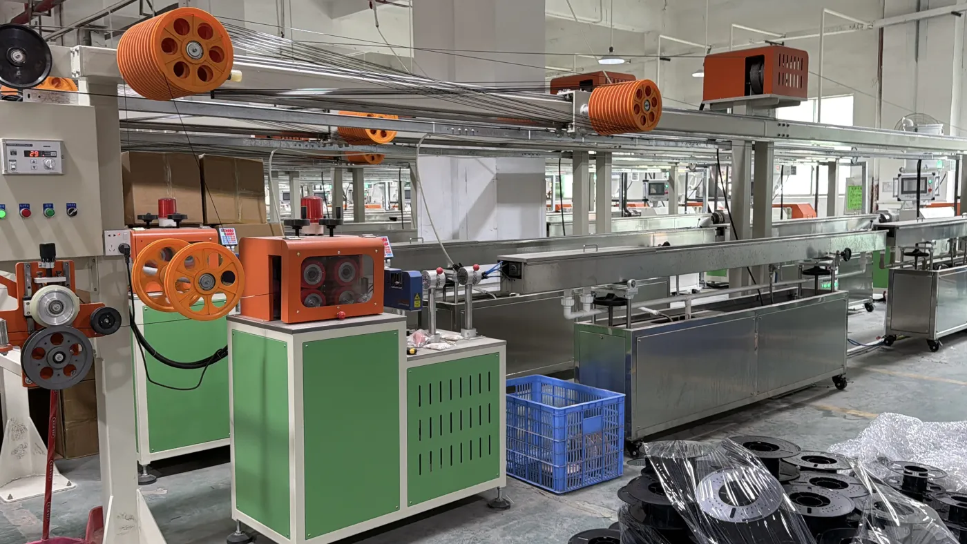 Filament extrusion production line at the assessed manufacturing partner
