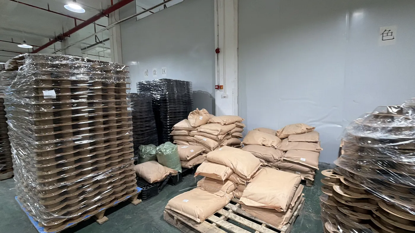 Raw material storage area at the assessed manufacturing partner