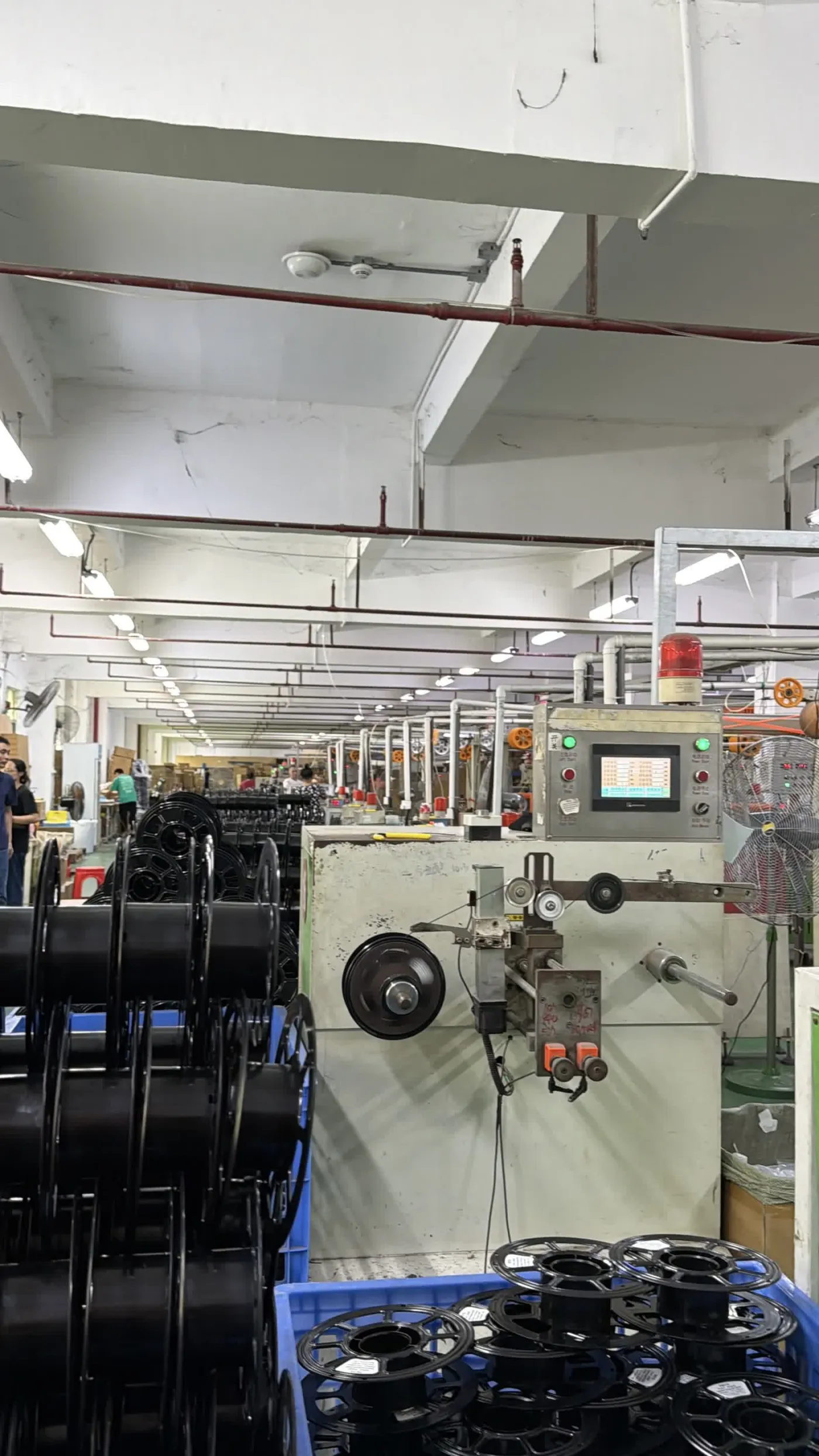Filament extrusion aisle at the assessed manufacturing partner