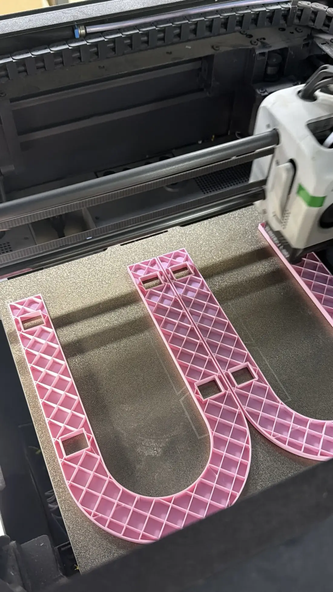Test print in progress on a 3D printer at the assessed manufacturing partner