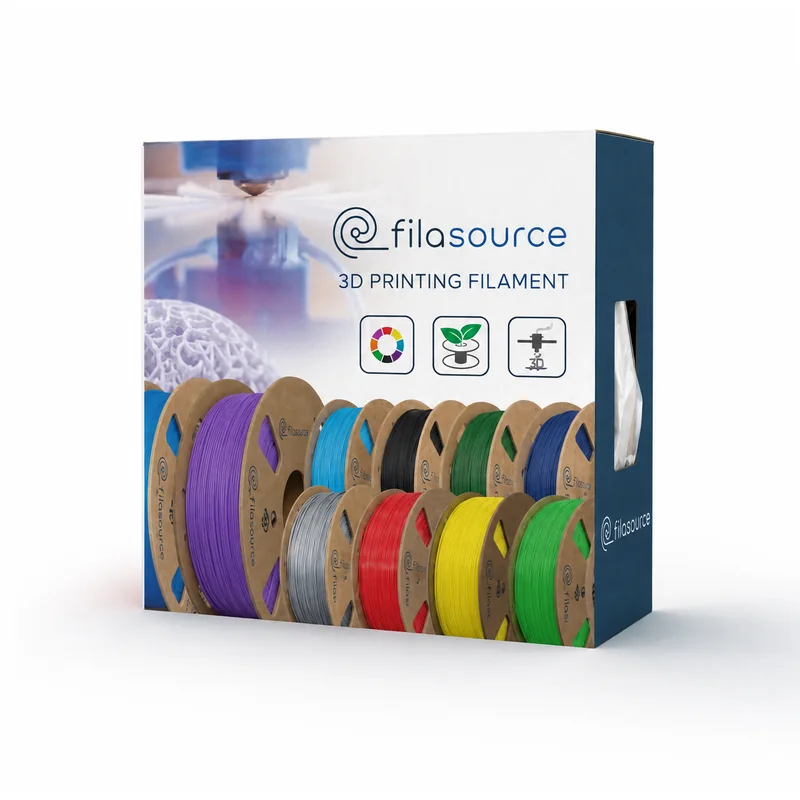 Closed printed retail carton for a single filament spool