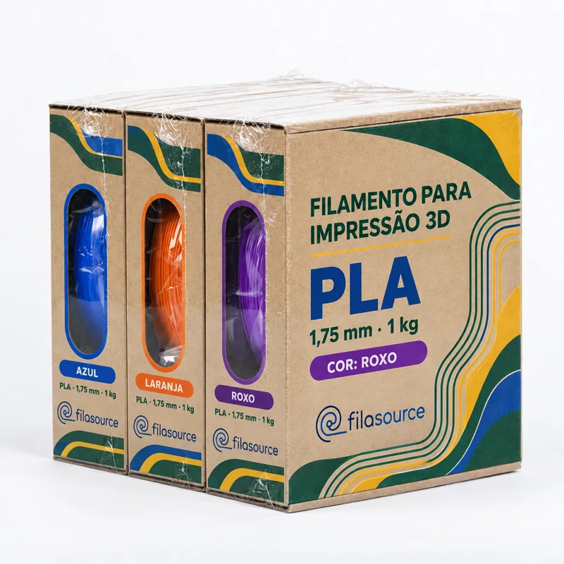 Printed retail cartons with three transparent display windows showing the spool inside